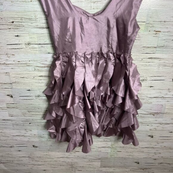 Ryu: Purple Ruffles Midi Dress Size large Anthropologie - Picture 6 of 7